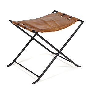 Табурет из кожи буйвола Industrial leather folding stool