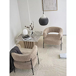 Кресло полукруглое мягкое с буклированной обивкой Armchair with Boucle Upholstery варинант исполнения - 7 | Loft Concept в Твери