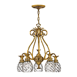 Люстра цвета латунь с 5-ю плафонами из рельефного стекла в форме ананаса Hinkley варинант исполнения - 2 | Loft Concept в Твери