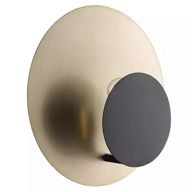 Бра круглое в сочетании золотистого и чёрного цвета Round Sconce Gold and Black Черный Золотой Бра круглое в сочетании золотистого и чёрного цвета Round Sconce Gold and Black Черный Золотой в Твери | Loft Concept