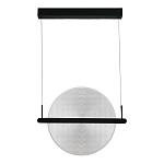 Светодиодный подвесной светильник круглой формы с металлическим черным каркасом Marble Glow варинант исполнения - 4 | Loft Concept в Твери