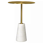 Кофейный столик с круглой столешницей на белом мраморном основании Original Foundation варинант исполнения - 3 | Loft Concept в Твери