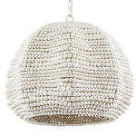 Подвесной светильник в форме купола с декором из круглых деревянных бусин White Wooden Beads Chandelier варинант исполнения - 3 | Loft Concept в Твери