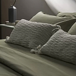 Чехол на подушку мятного цвета с бахромой и объемным узором Ethnic mix варинант исполнения - 6 | Loft Concept в Твери