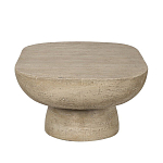 Столик кофейный кремового цвета с овальной столешницей и круглым основанием Cream Dalmen Table варинант исполнения - 3 | Loft Concept в Твери