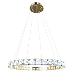 Люстра круглая подвесная с хрустальными элементами на золотом основании Диаметр 79 см Ring Horizontal варинант исполнения - 1 | Loft Concept в Твери