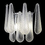 Бра с подвесками из рифленного стекла в форме капель на основании цвета хром Textured Glass варинант исполнения - 3 | Loft Concept в Твери