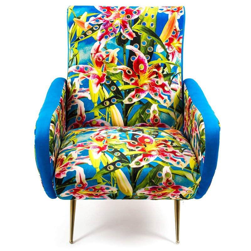 Кресло Seletti Armchair Flowers with holes Мульти Латунь Кресло Seletti Armchair Flowers with holes Мульти Латунь в Твери | Loft Concept