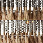 Люстра трехъярусная с декором из круглых деревянных бусин с кисточками Gray Brown Wooden Beads Chandelier варинант исполнения - 1 | Loft Concept в Твери