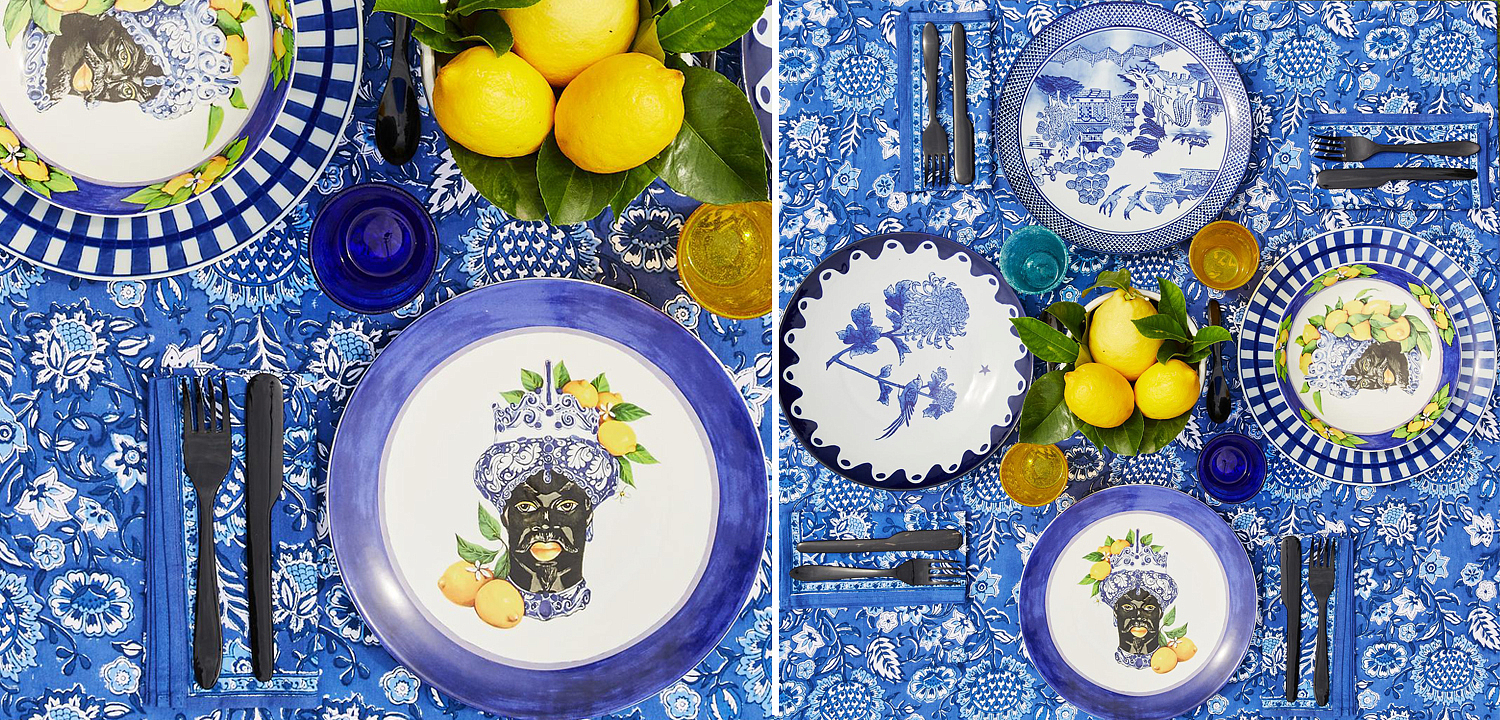Тарелка Abhika PLATE MORO HEAD D 28,5 Blue Тарелка Abhika PLATE MORO HEAD D 28,5 Blue - Loft-Concept в Твери