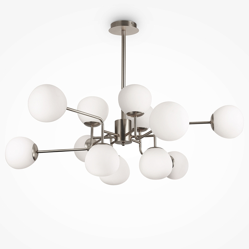 Люстра Tiepolo Ball Chandelier Nickel 12 Никель Белый в Твери | Loft Concept 