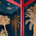 Обои с вышивкой ручной работы Deco Palms Original colourway on velvet варинант исполнения - 2 | Loft Concept в Твери
