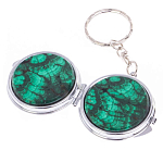 Зеркало брелок карманное двухстороннее из натурального камня Малахит Stone Mirrors варинант исполнения - 5 | Loft Concept в Твери