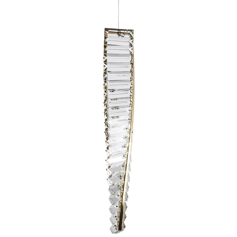 Подвесной хрустальный светильник Crystal Ribbon Hanging Lamp Латунь Прозрачный Подвесной хрустальный светильник Crystal Ribbon Hanging Lamp Латунь Прозрачный в Твери | Loft Concept