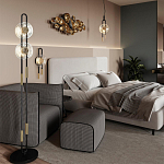 Бра с черным основанием и золотистым декором Bruno варинант исполнения - 5 | Loft Concept в Твери