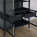 Витрина Primo со стеклянными фасадами и 2 ящиками Черный дуб варинант исполнения - 7 | Loft Concept в Твери