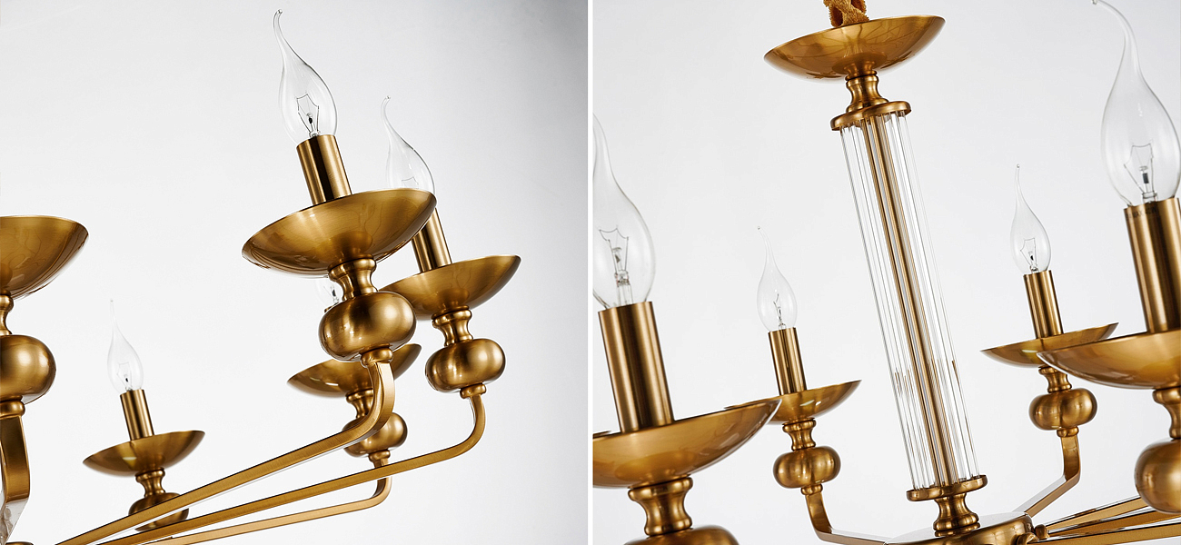 Люстра бронзового цвета со стеклянным декором Candelabrum D91 см Люстра бронзового цвета со стеклянным декором Candelabrum D91 см - Loft-Concept в Твери