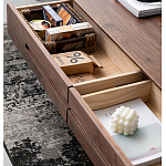 Кофейный стол из массива дерева с выдвижными ящиками Coffee Walnut Table варинант исполнения - 3 | Loft Concept в Твери