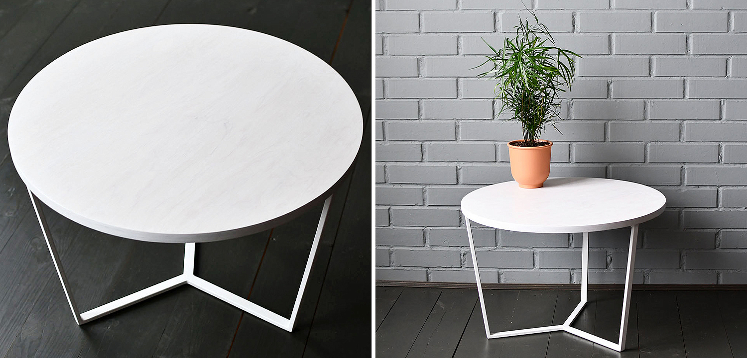 Кофейный стол Thea White Industrial Metal Rust Coffee Table Кофейный стол Thea White Industrial Metal Rust Coffee Table - Loft-Concept в Твери