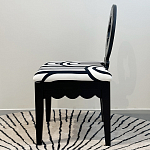 Дизайнерский стул с круглой деревянной спинкой Black and White Clover варинант исполнения - 4 | Loft Concept в Твери