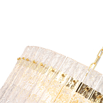 Люстра подвесная круглая с прозрачными рельефными стеклянными вставками и золотым основанием Textured Glass Chandelier варинант исполнения - 4 | Loft Concept в Твери