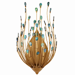 Бра настенное золотое с декором из бирюзовых элементов Peacock Tail варинант исполнения - 3 | Loft Concept в Твери