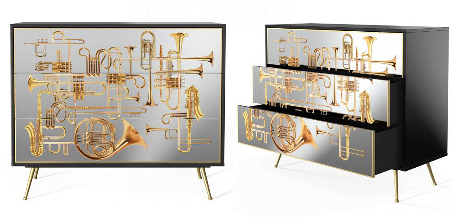 Комод Seletti Chest of Three Drawers Trumpets Комод Seletti Chest of Three Drawers Trumpets - Loft-Concept в Твери