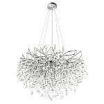 Люстра подвесная с прозрачными стеклянными подвесками в форме капель Диаметр 80 см Droplet Chandelier варинант исполнения - 4 | Loft Concept в Твери