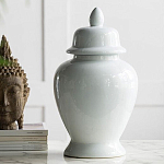 Ваза белая с крышкой однотонная Chinoiserie Ceramics варинант исполнения - 2 | Loft Concept в Твери