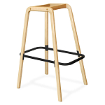 Барный стул со спинкой и мягкой обивкой с ромбами на 4-х деревянных ножках Голубой Велюр Ava Charm варинант исполнения - 4 | Loft Concept в Твери