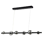 Люстра светодиодная линейная с 6-ю круглыми серыми плафонами Iona Chandelier Black  варинант исполнения - 1 | Loft Concept в Твери