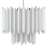 Люстра белая с гофрированным двойным абажуром Corrugated Double Lampshade варинант исполнения - 3 | Loft Concept в Твери