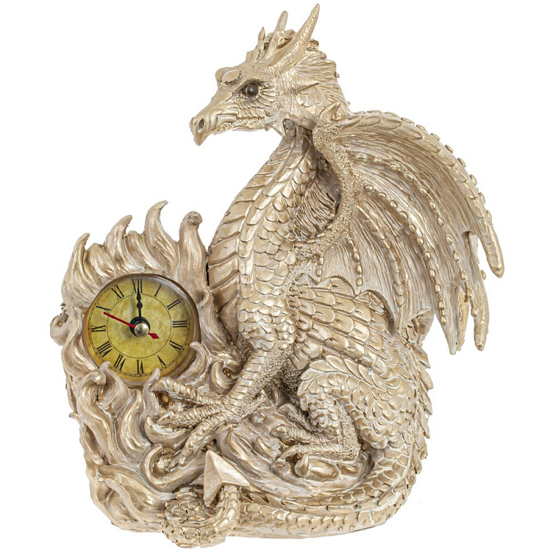 Часы в виде дракона Light Gold Dragon Clock Золотой Часы в виде дракона Light Gold Dragon Clock Золотой в Твери | Loft Concept