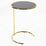 Приставной столик на золотистом основании с черной столешницей Noir варинант исполнения - 1 | Loft Concept в Твери