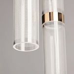 Люстра каскадная с прозрачными цилиндрическими плафонами Jenae Glass Tube Lighting варинант исполнения - 8 | Loft Concept в Твери