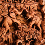 Панно из дерева пирамида из слонов Panel With Animals варинант исполнения - 2 | Loft Concept в Твери