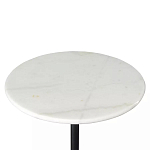 Кофейный столик с белой мраморной столешницей на черном основании Tall Coffee Black and White Table варинант исполнения - 4 | Loft Concept в Твери
