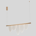 Люстра подвесная с пятью прозрачными элементами в форме лепестков и золотистым металлическим основанием DALI Tonin Casa варинант исполнения - 1 | Loft Concept в Твери