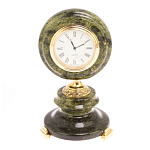 Часы настольные бронзовые из натуральных камней Мрамор и Змеевик Stone Clock варинант исполнения - 13 | Loft Concept в Твери