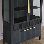 Витрина Primo со стеклянными фасадами и буфетом шпон Черный дуб варинант исполнения - 5 | Loft Concept в Твери