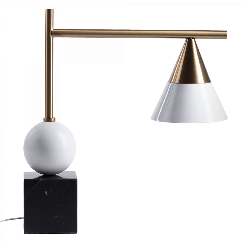 Настольная лампа Kelly Wearstler CLEO DESK LAMP Черный Латунь Белый Настольная лампа Kelly Wearstler CLEO DESK LAMP Черный Латунь Белый в Твери | Loft Concept