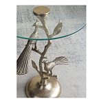 Столик с круглой стеклянной столешницей и корпусом в виде двух павлинов на ветке Table Two Peacocks варинант исполнения - 10 | Loft Concept в Твери