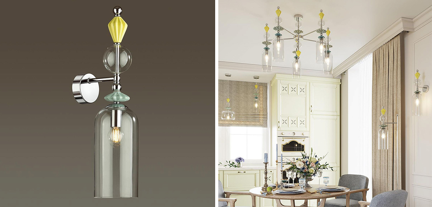 Бра Iris Glas wall lamp B chrome - Loft-Concept в Твери