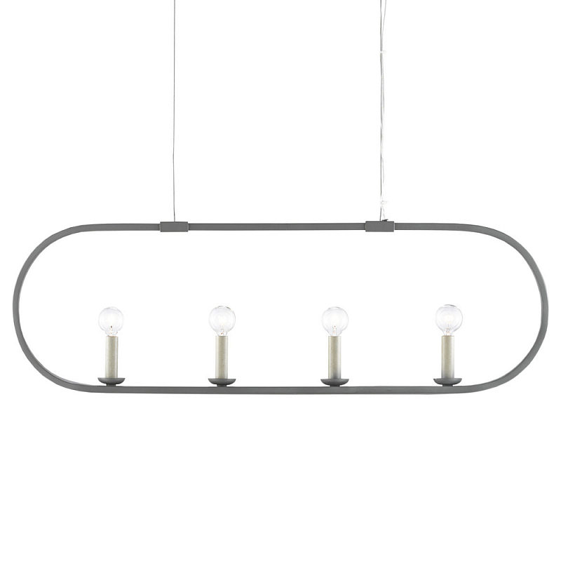 Люстра линейная в овальной раме Traditional Clean Lines Серый Люстра линейная в овальной раме Traditional Clean Lines Серый в Твери | Loft Concept