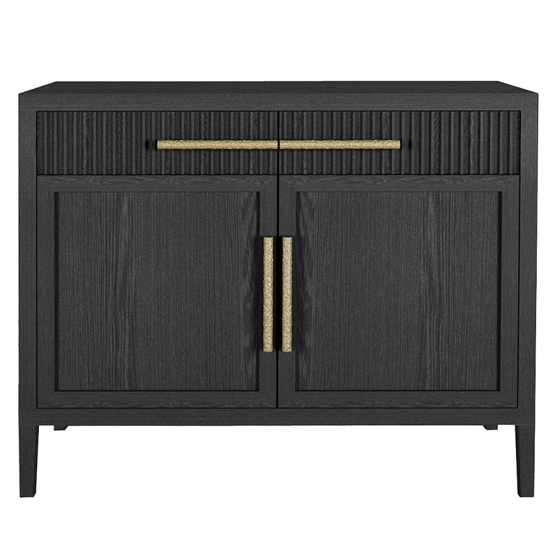 Буфет Primo с двумя ящиками и двумя фасадами Черный дуб Черный Золотой в Твери | Loft Concept 