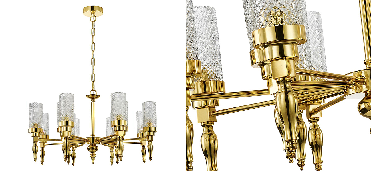 Люстра золотого цвета Balusters D70 см Люстра золотого цвета Balusters D70 см - Loft-Concept в Твери