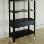 Стеллаж Elsa Dreams Black со стеклянными полками и ящиком варинант исполнения - 6 | Loft Concept в Твери