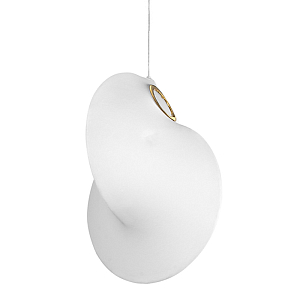 Подвесной светильник белый с фигурным тканевым плафоном White Whirlwinds