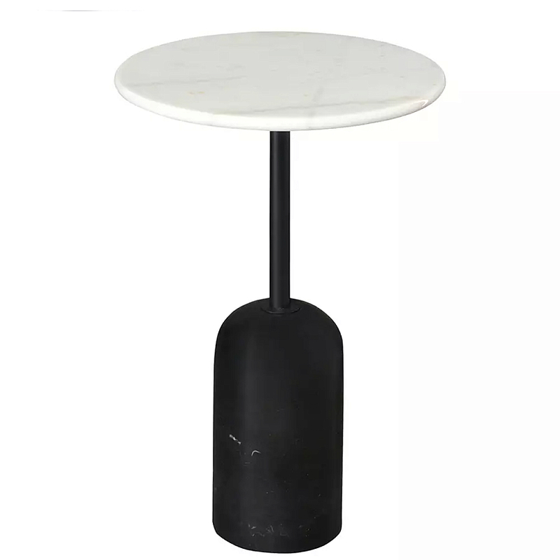 Кофейный столик с белой мраморной столешницей на черном основании Tall Coffee Black and White Table Белый Черный Кофейный столик с белой мраморной столешницей на черном основании Tall Coffee Black and White Table Белый Черный в Твери | Loft Concept