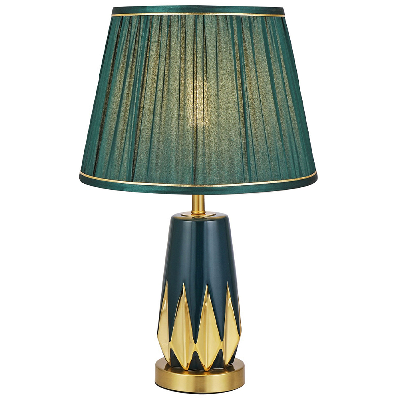 Настольная лампа с абажуром Femia Green Gold Table Lamp Зеленый Золотой Настольная лампа с абажуром Femia Green Gold Table Lamp Зеленый Золотой в Твери | Loft Concept